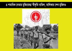৪ শতাধিক নেতার মুক্তিযোদ্ধা স্বীকৃতি বাতিল, তালিকায় শেখ মুজিবও